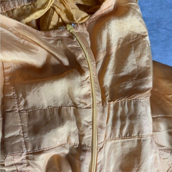 Anthropologie's Moulinette Soeurs Golden Ruffle Dress. Textured Dot Size 10 - Picture 11 of 15